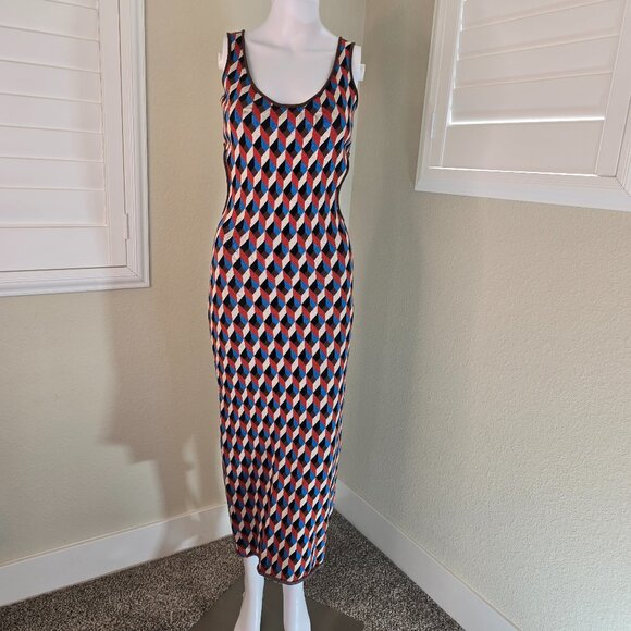 Ronny Kobo Collection Dresses & Skirts - Ronny Kobo Izel Midi Knit Dress Geometric Design